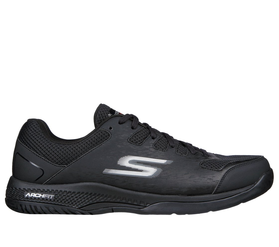 SKECHERS VIPER COURT- PICKLEBALL, BLACK Footwear Lateral View
