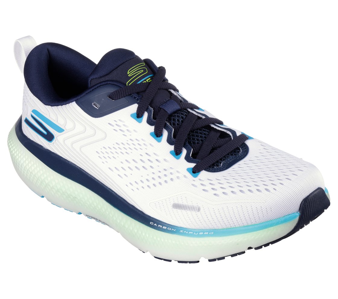 GO RUN RIDE 11, WHITE/NAVY Footwear Lateral View