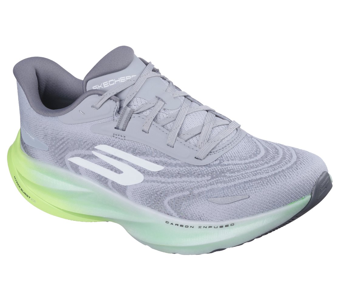SKECHERS AERO SPARK, GRAY/LIME Footwear Right View