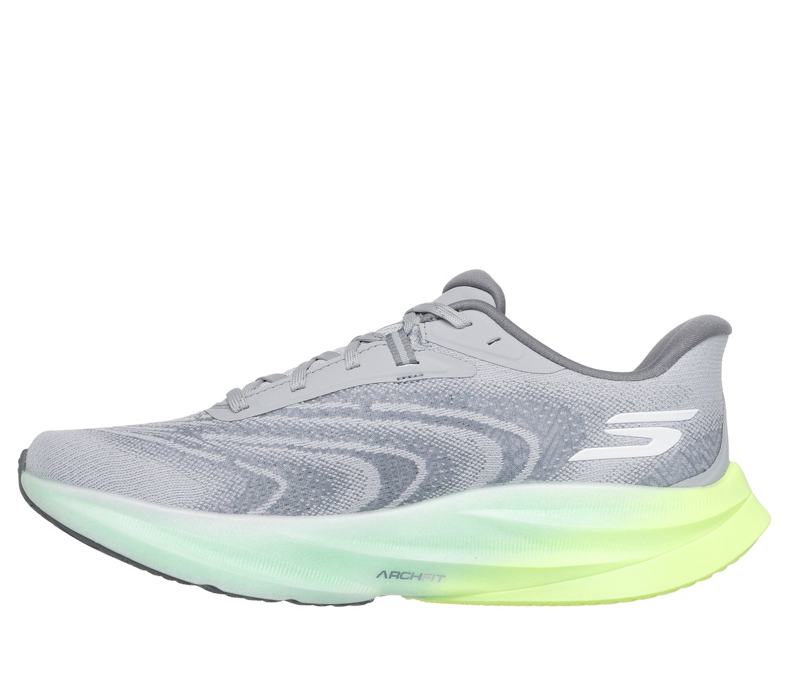 SKECHERS AERO SPARK, GRAY/LIME Footwear Left View
