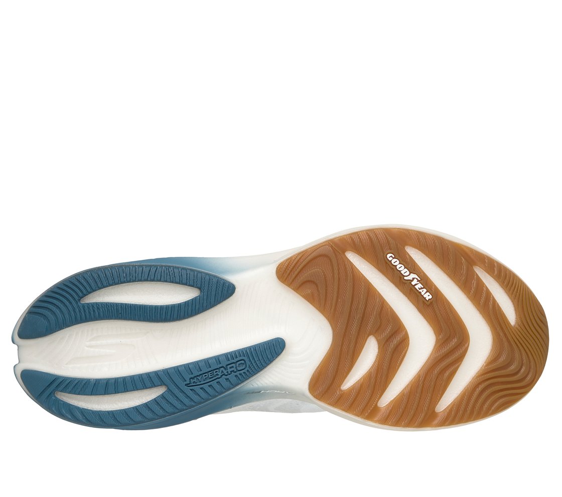 SKECHERS AERO SPARK, WHITE/BLUE Footwear Bottom View