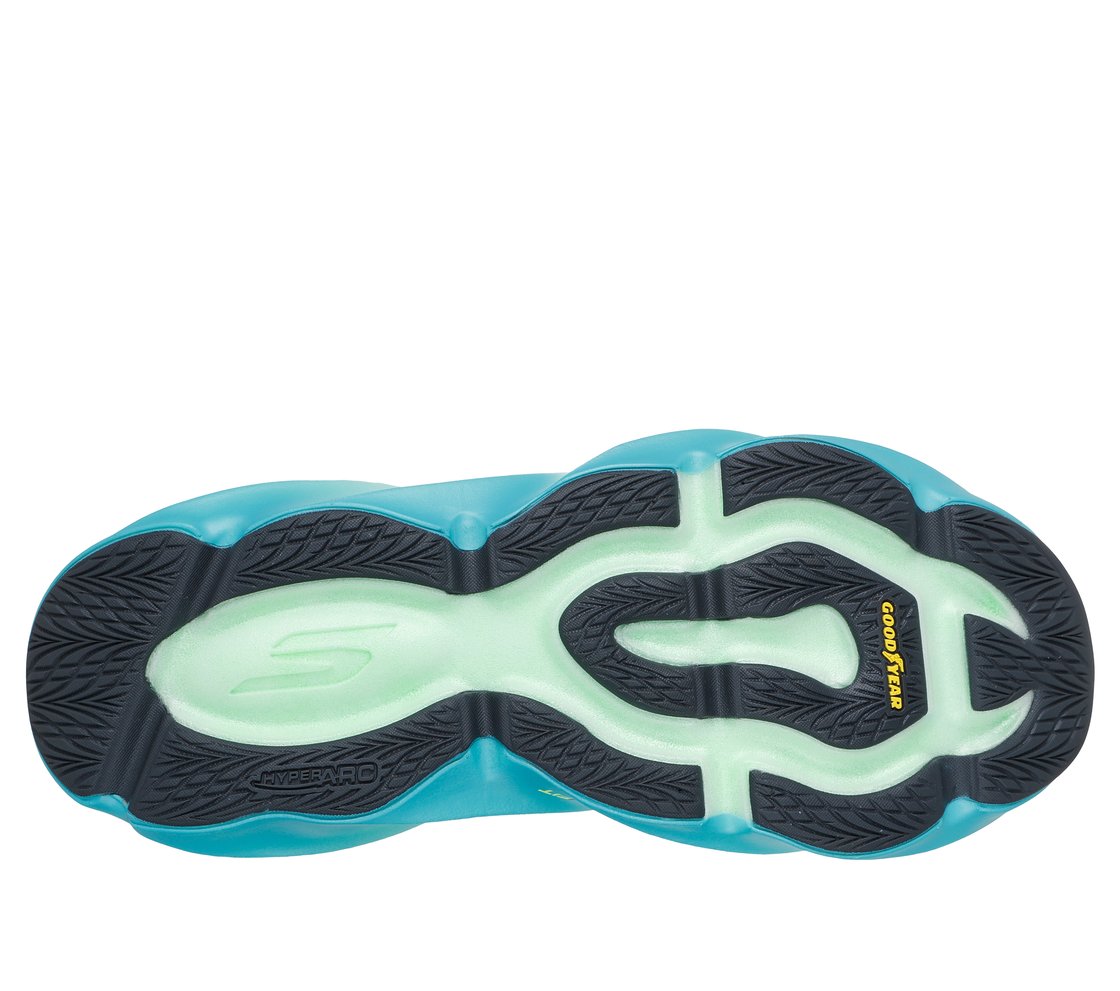 SKECHERS AERO BURST, GRAY/BLUE Footwear Bottom View