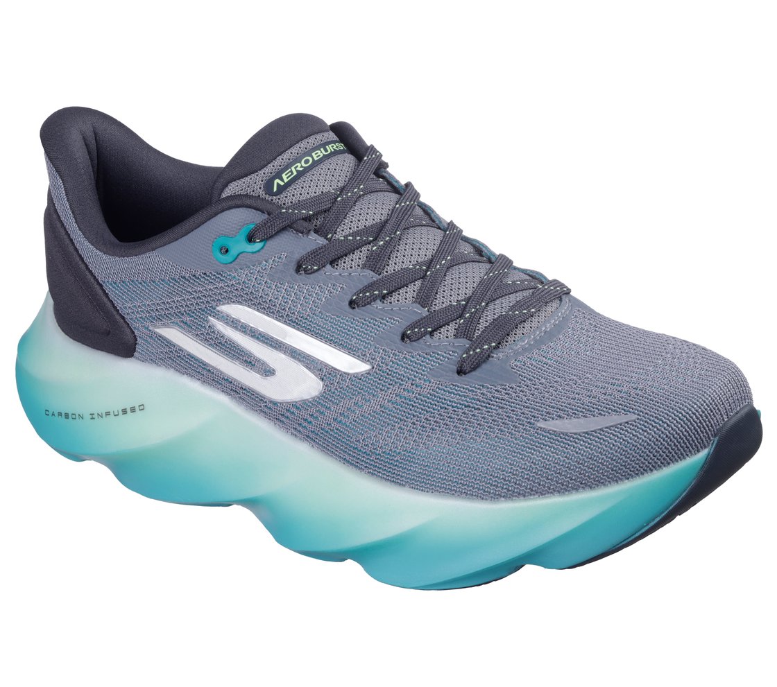 SKECHERS AERO BURST, GRAY/BLUE Footwear Right View