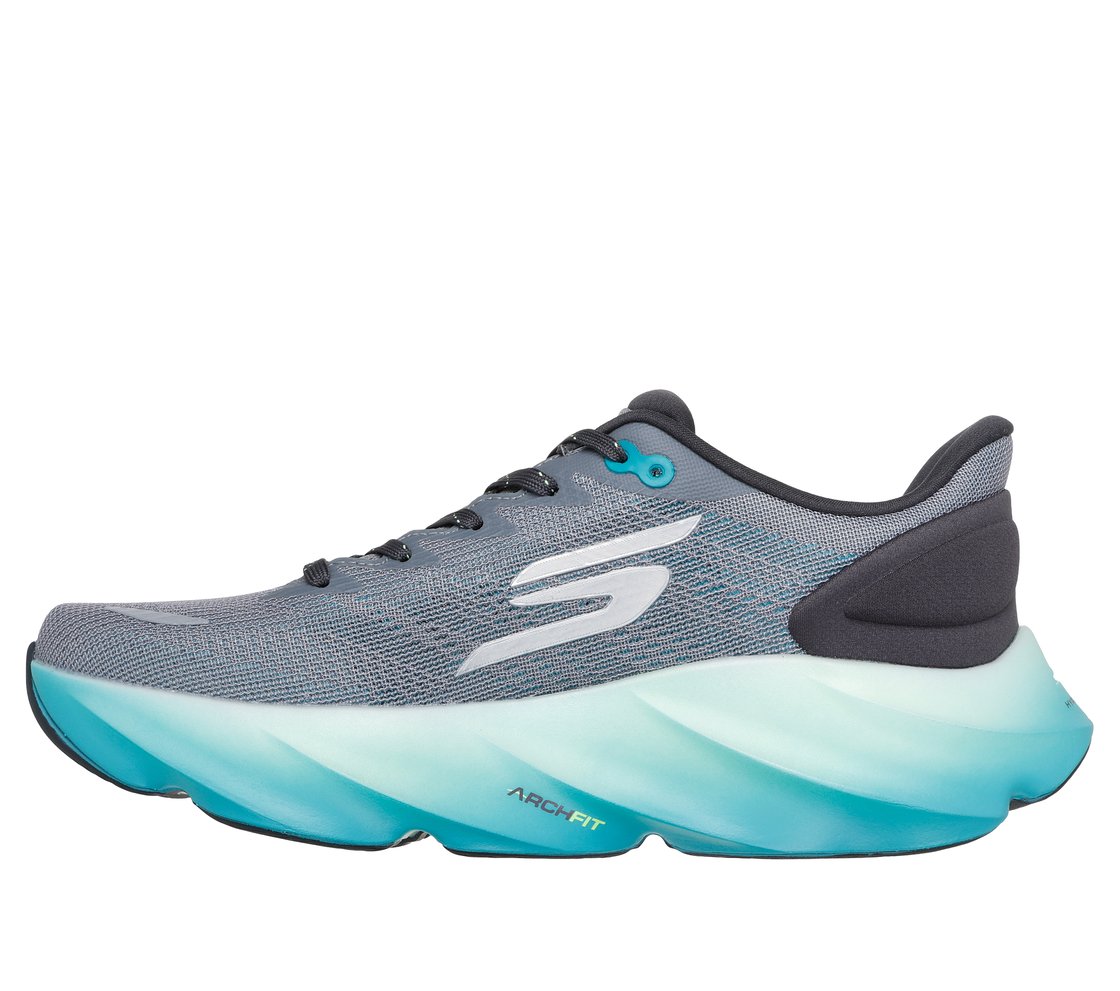 SKECHERS AERO BURST, GRAY/BLUE Footwear Left View