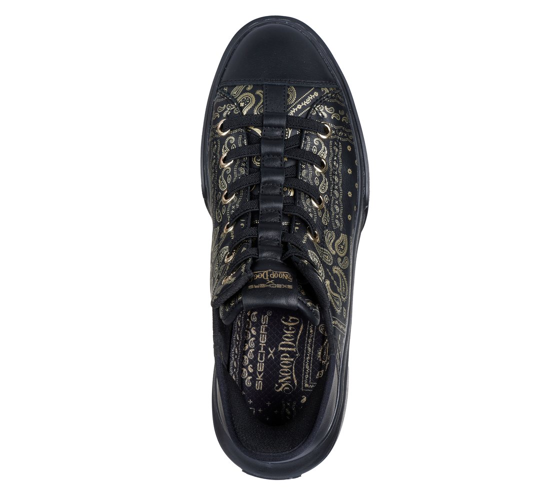 SNOOP ONE-DOUBLE G, BLACK/GOLD Footwear Top View