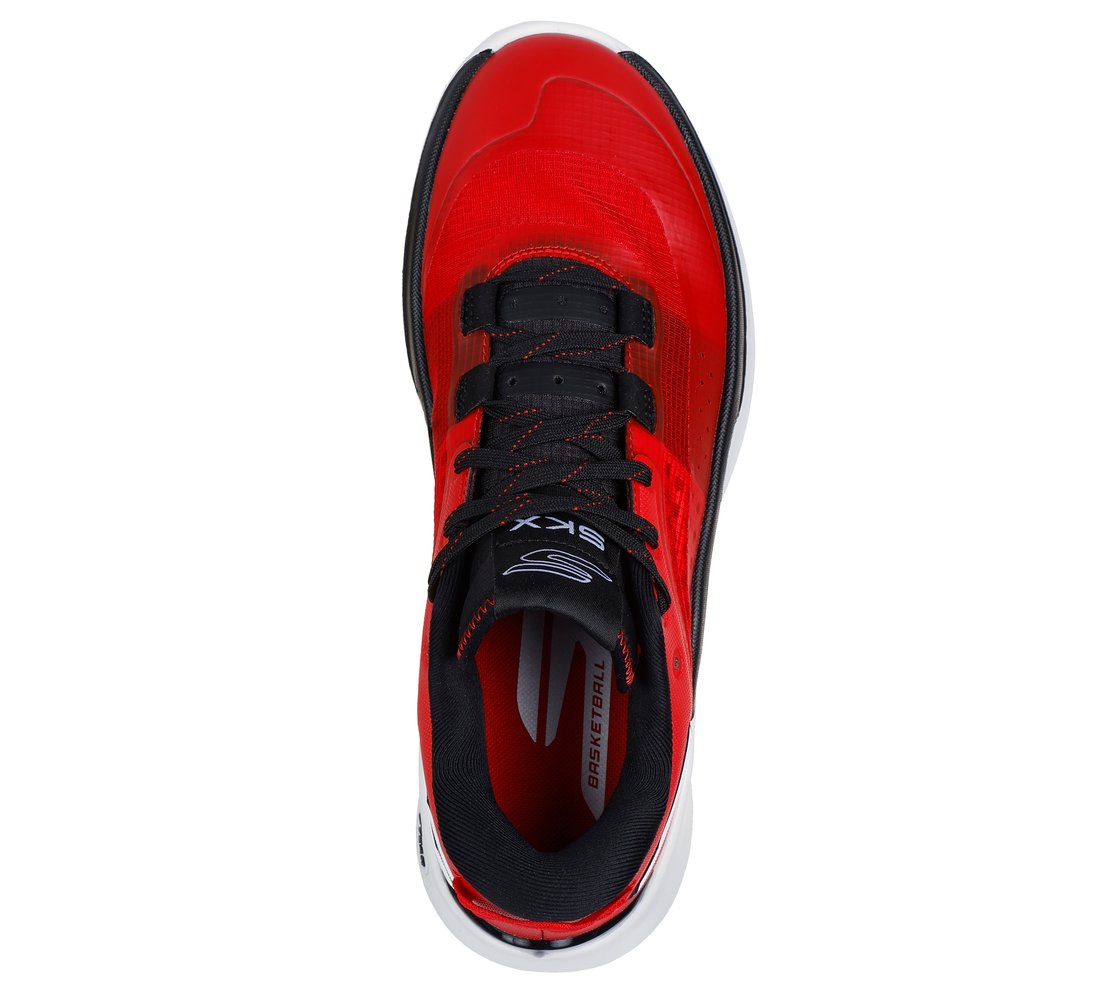 SKX RESAGRIP BASKETBALL SNEAKERS, RED/BLACK Footwear Top View
