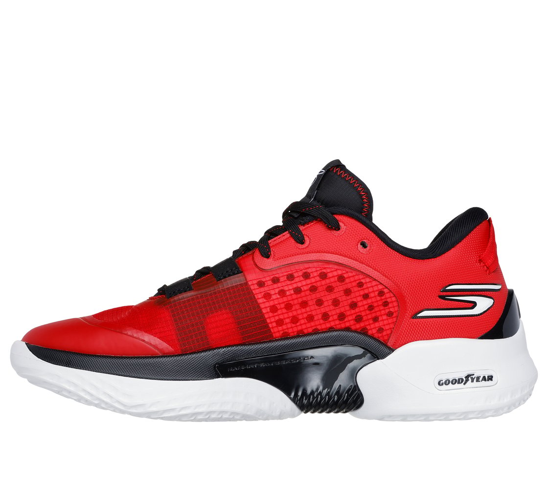 SKX RESAGRIP BASKETBALL SNEAKERS, RED/BLACK Footwear Left View