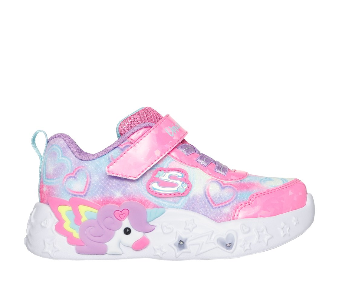 UNICORN CHARMER - LIL HEARTS, PINK/MULTI Footwear Lateral View