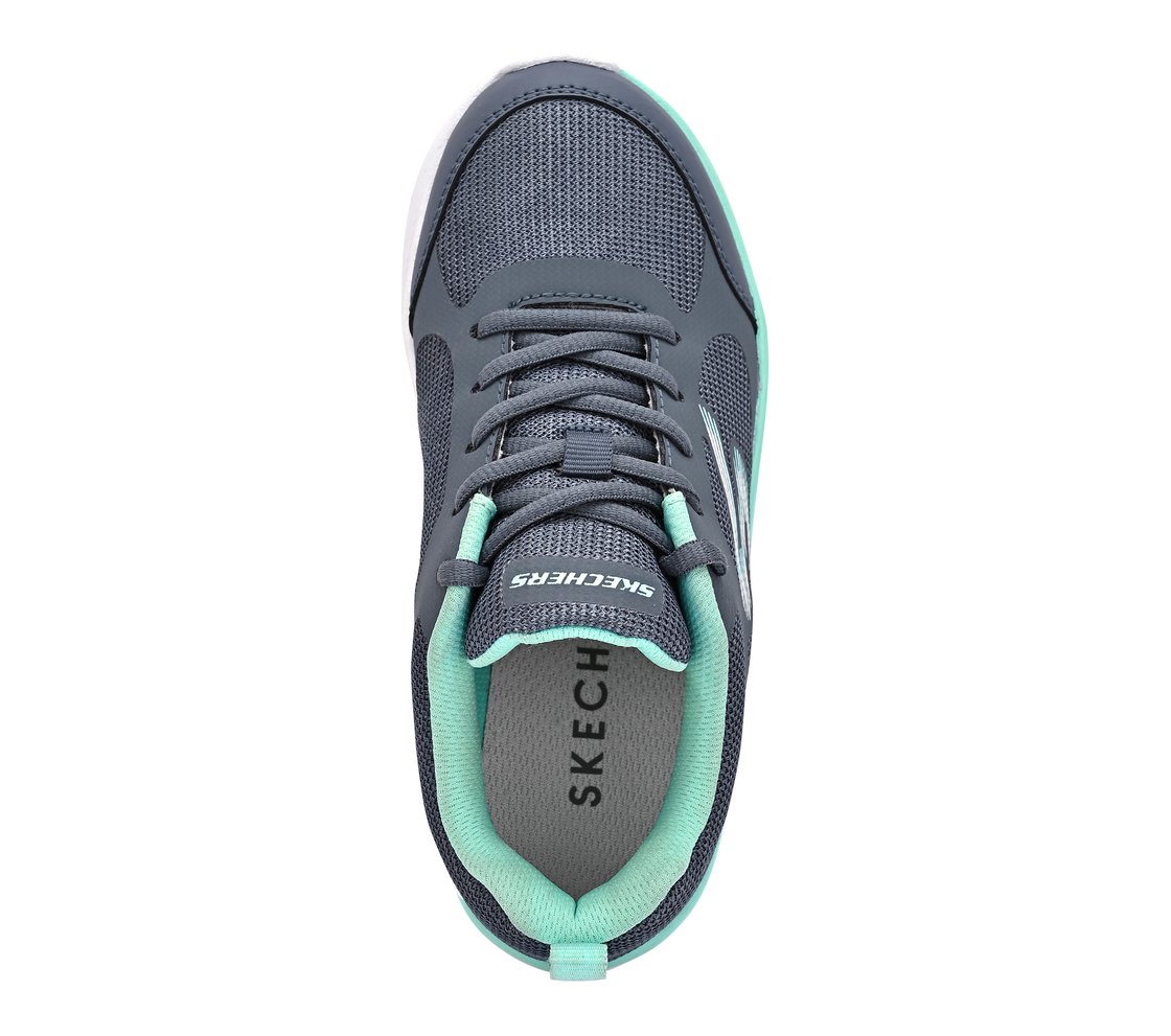 SKECHERS ELITE SPORT, CHARCOAL / TURQUOISE Footwear Top View