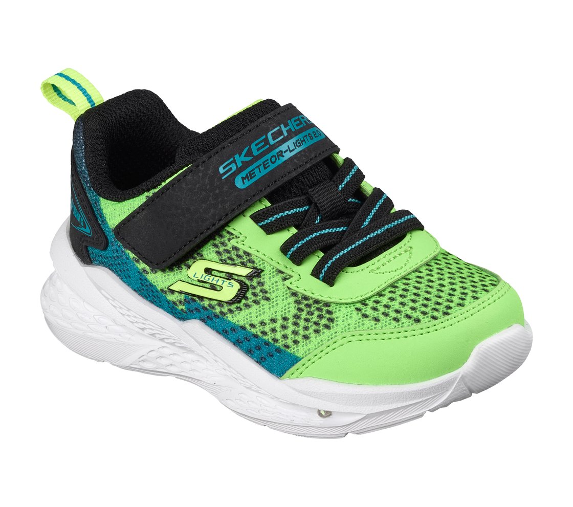 SKECHERS METEOR-LIGHTS 2.0, LIME/BLACK Footwear Right View