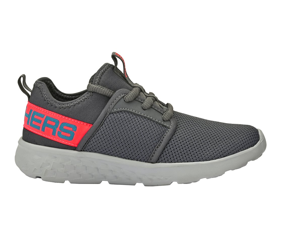 GO RUN 400, CHARCOAL/BLUE Footwear Lateral View