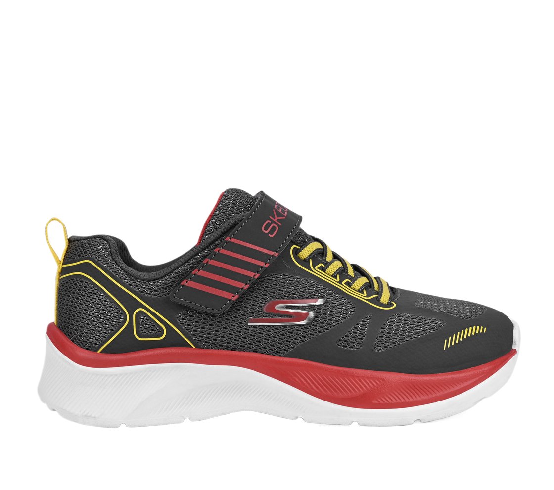 SKECHERS ELITE SPORT, CHARCOAL/RED Footwear Lateral View