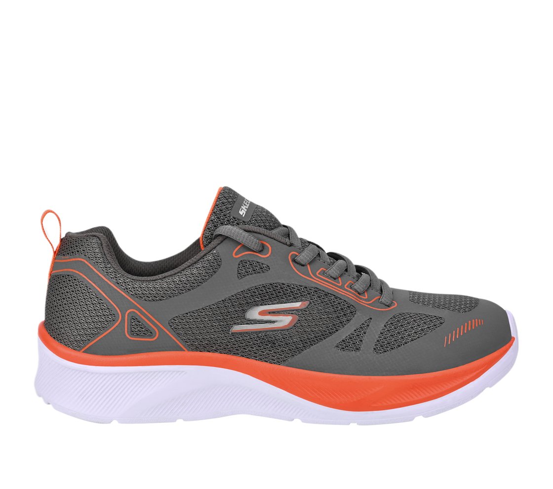SKECHERS ELITE SPORT, CHARCOAL/ORANGE Footwear Lateral View
