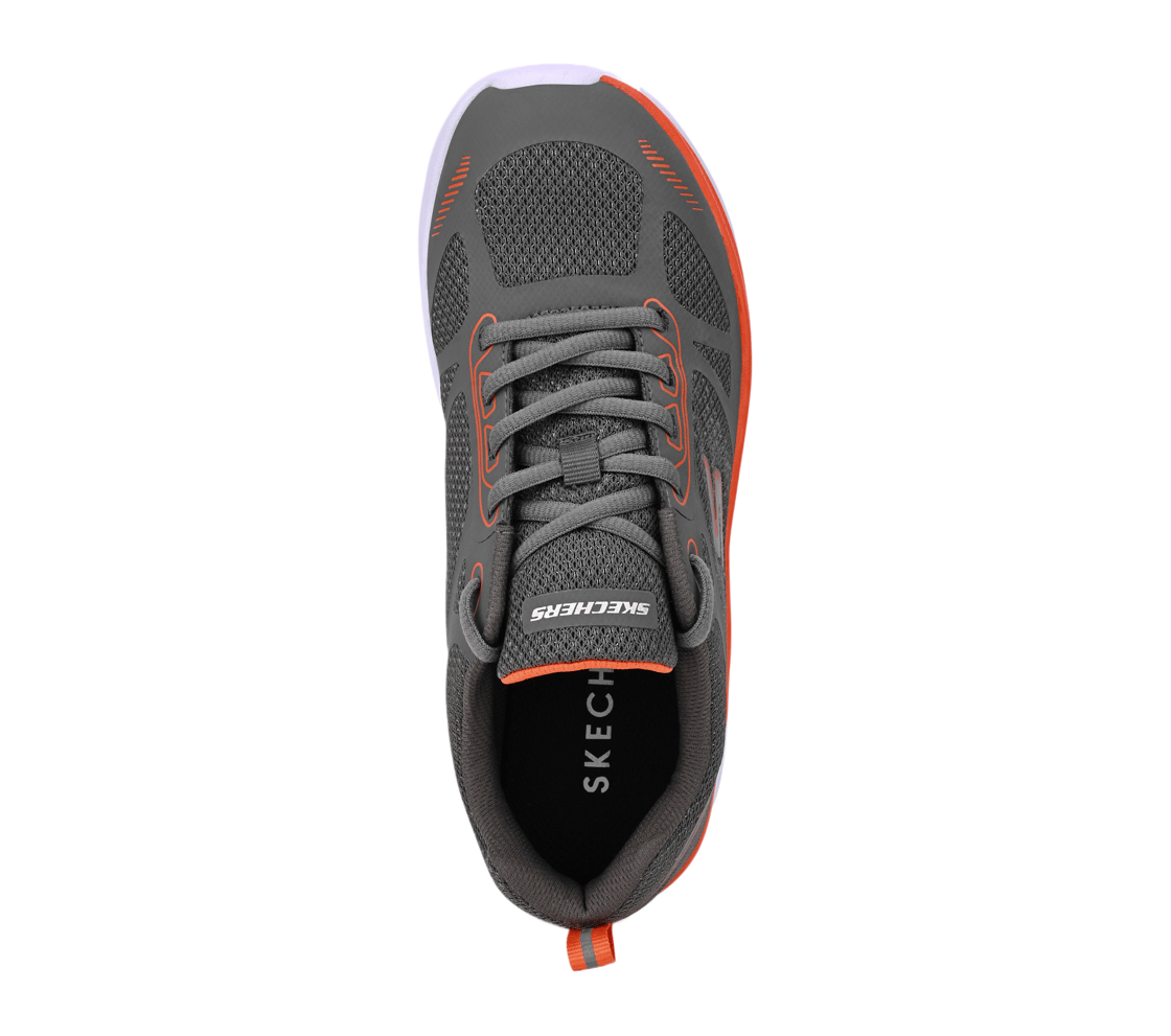 SKECHERS ELITE SPORT, CHARCOAL/ORANGE Footwear Top View