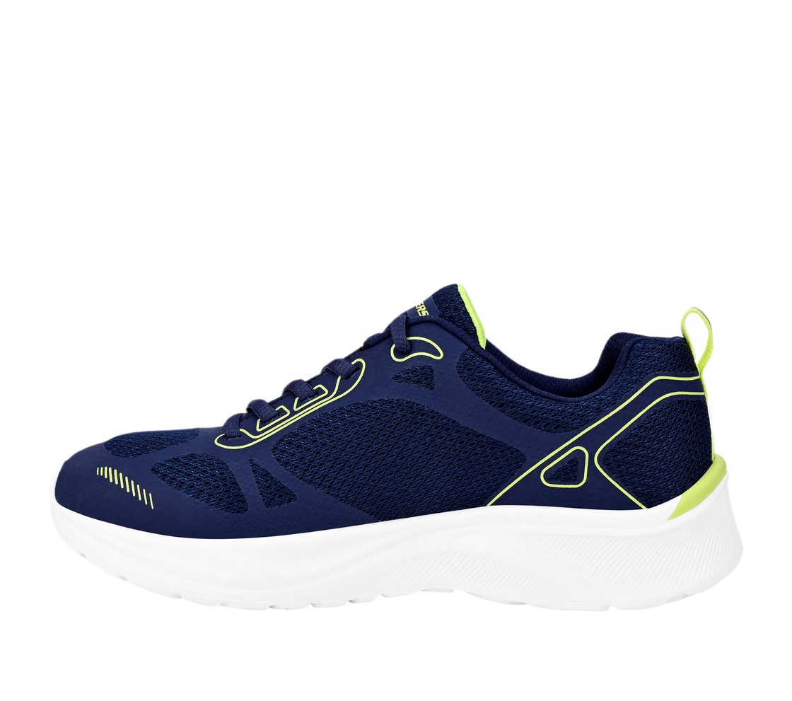 SKECHERS ELITE SPORT, NAVY/LIME Footwear Left View