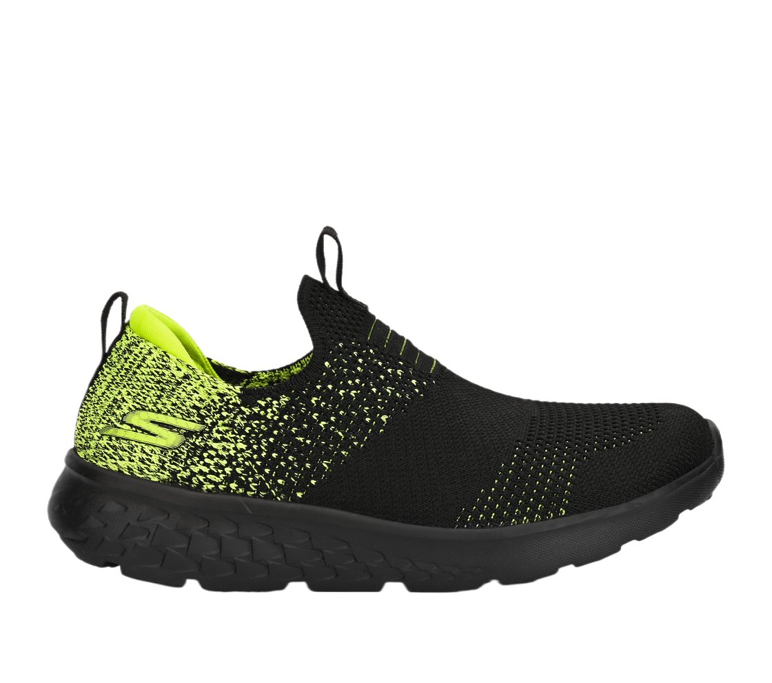 GO RUN 400, BLACK/LIME Footwear Lateral View