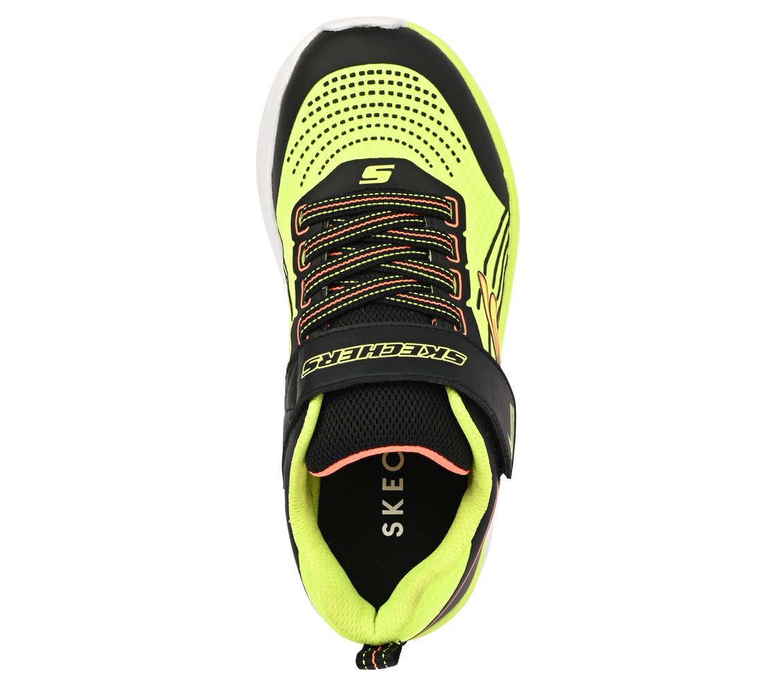 SKECHERS ELITE SPORT, BLACK/YELLOW/ORANGE Footwear Top View