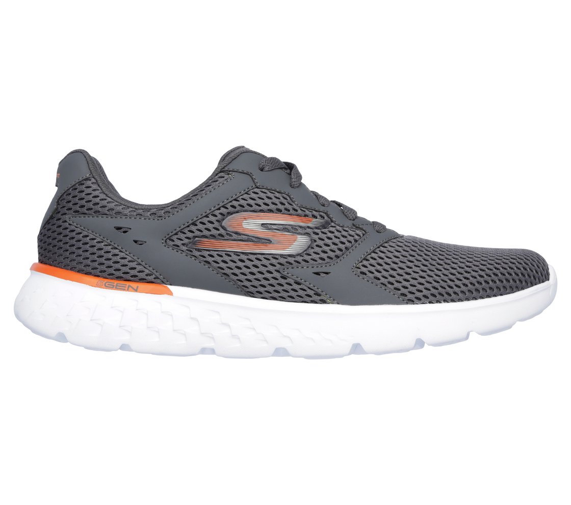 GO RUN 400, CHARCOAL/ORANGE Footwear Lateral View