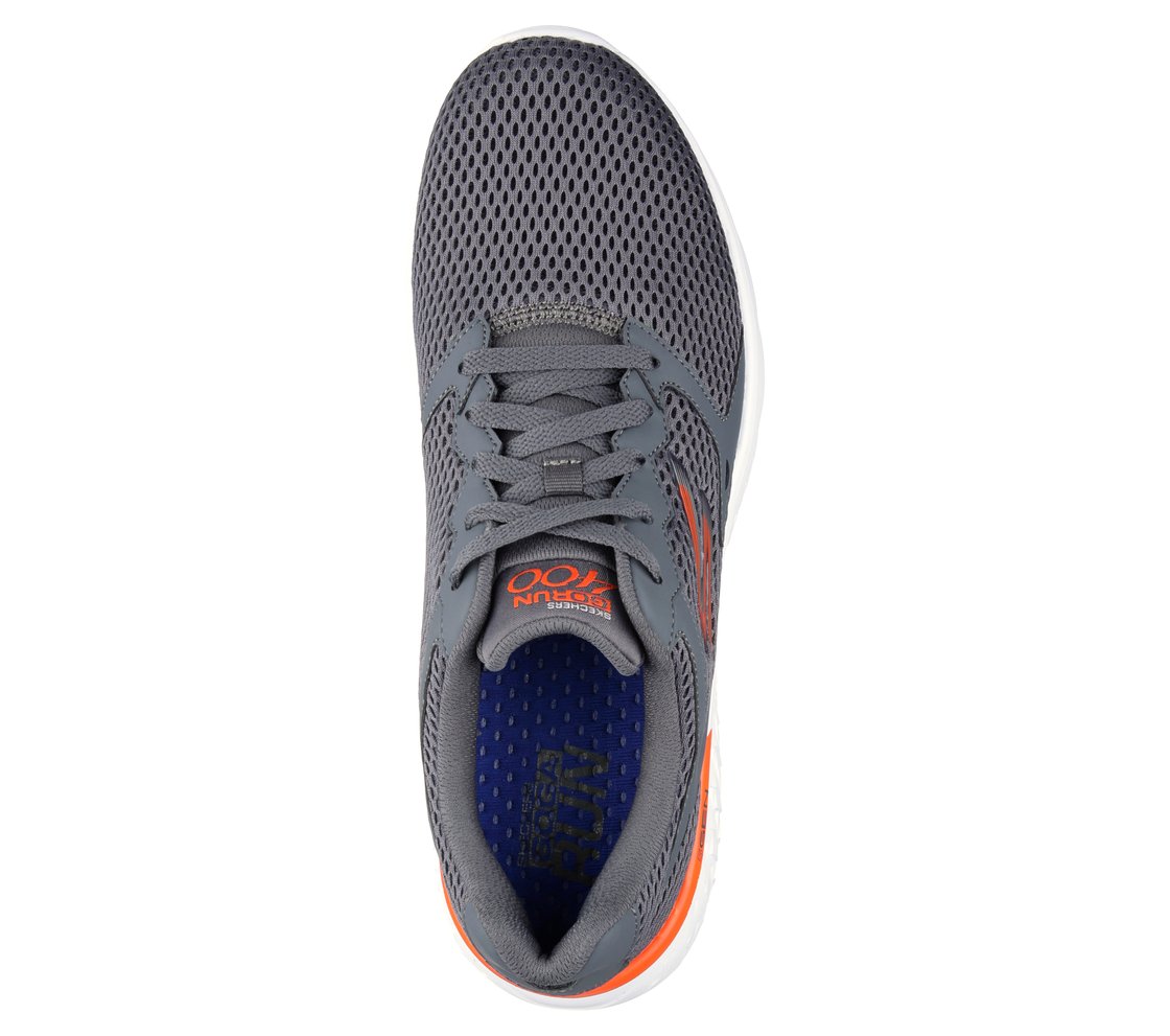 GO RUN 400, CHARCOAL/ORANGE Footwear Top View