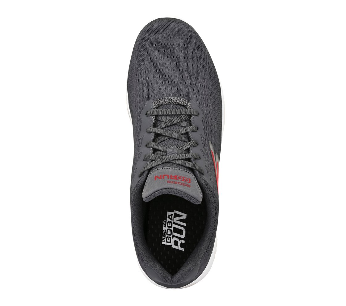 GO RUN 400, CHARCOAL/RED Footwear Top View