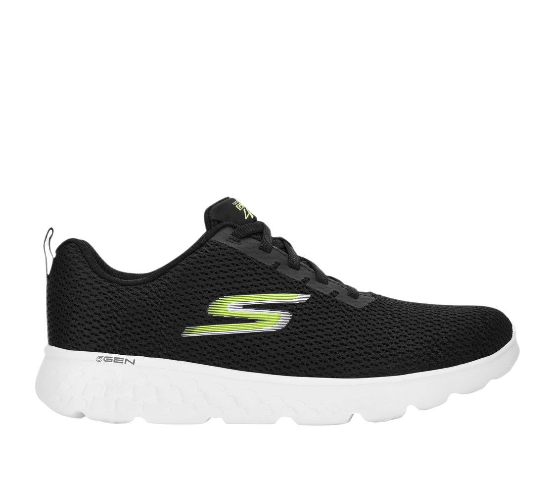 GO RUN 400, BLACK/LIME Footwear Lateral View