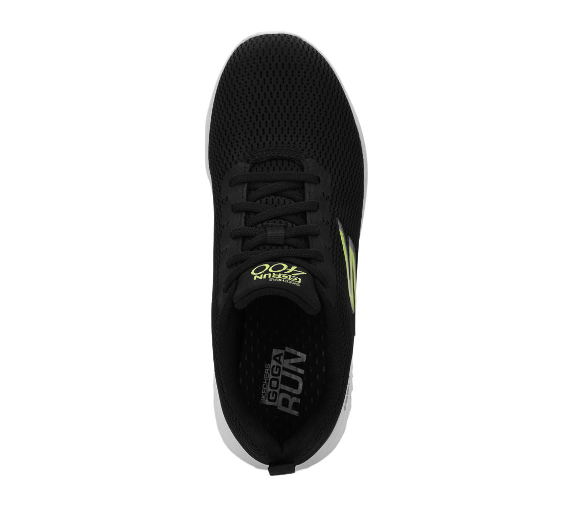 GO RUN 400, BLACK/LIME Footwear Lateral View