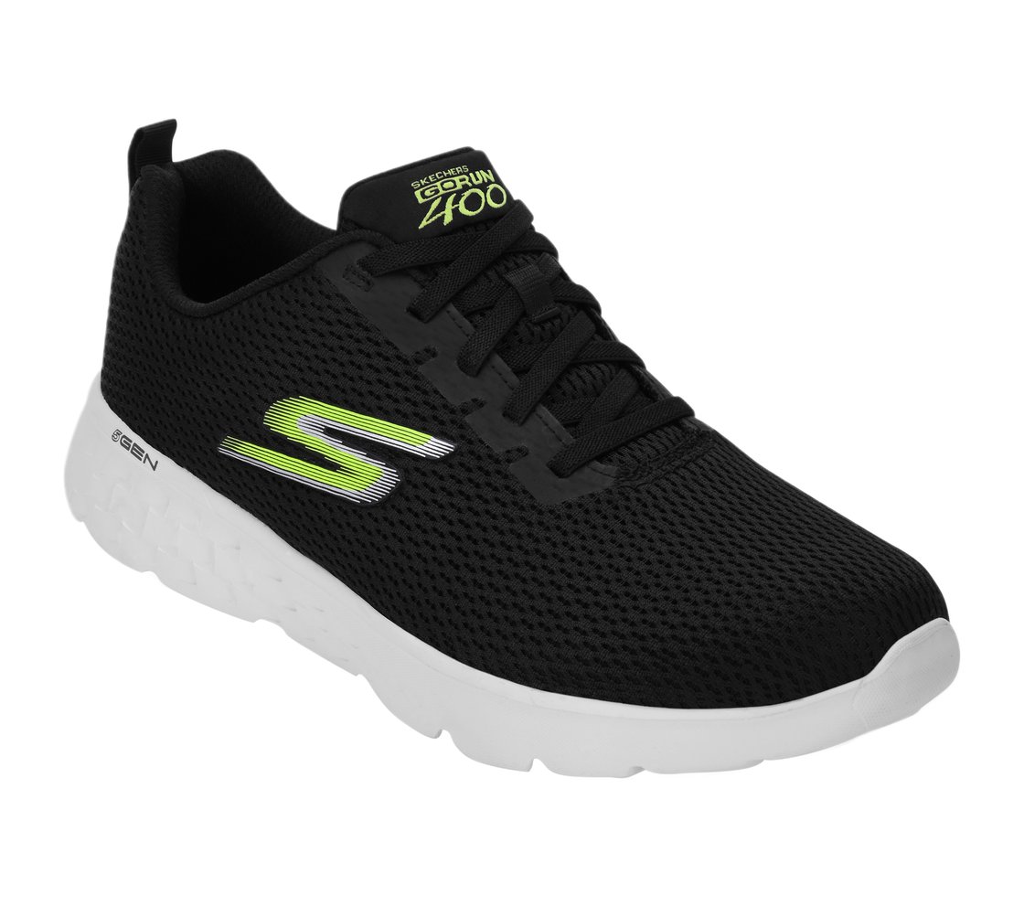 GO RUN 400, BLACK/LIME Footwear Left View