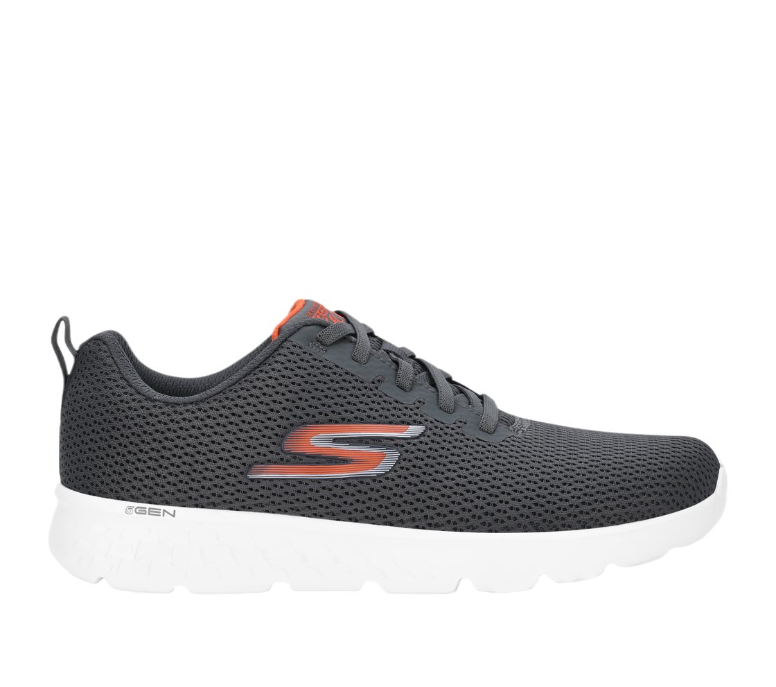 GO RUN 400, CHARCOAL/ORANGE Footwear Lateral View