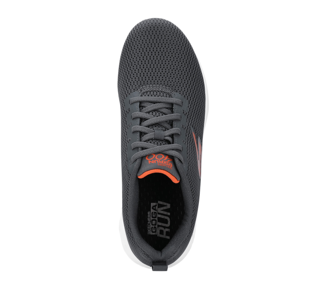 GO RUN 400, CHARCOAL/ORANGE Footwear Top View