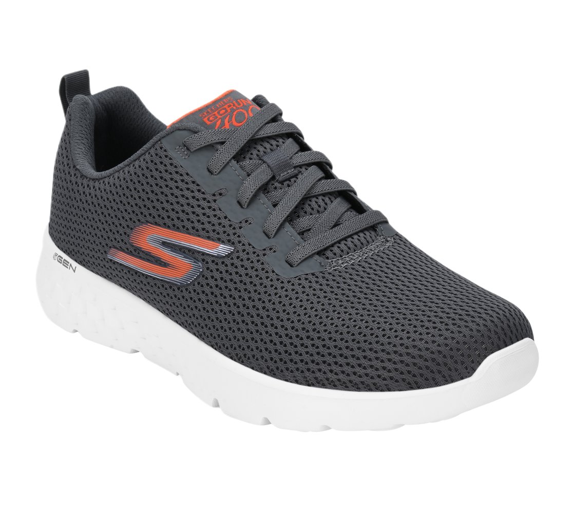 GO RUN 400, CHARCOAL/ORANGE Footwear Right View