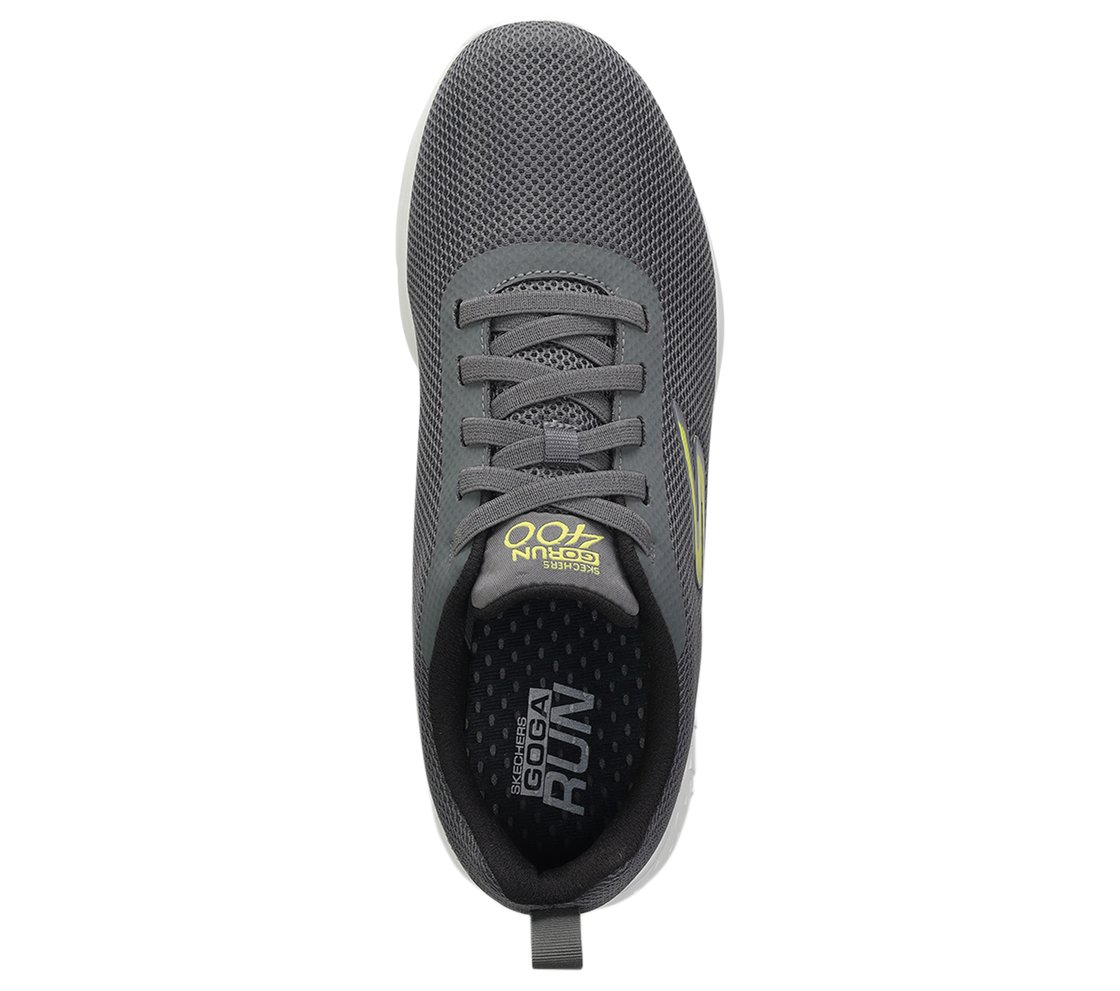 GO RUN 400, CHARCOAL/BLACK Footwear Top View