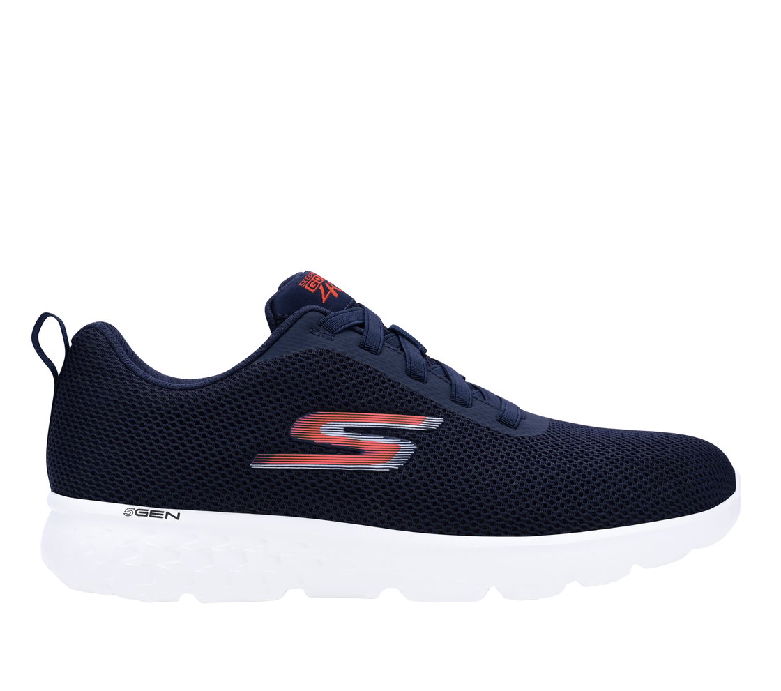 GO RUN 400, NAVY/ORANGE Footwear Lateral View