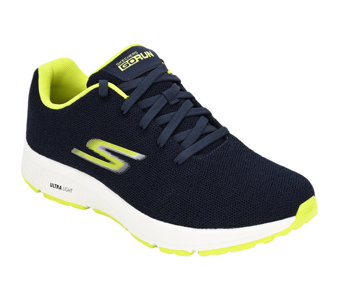 GO RUN CONSISTENT, NAVY/LIME Footwear Right View