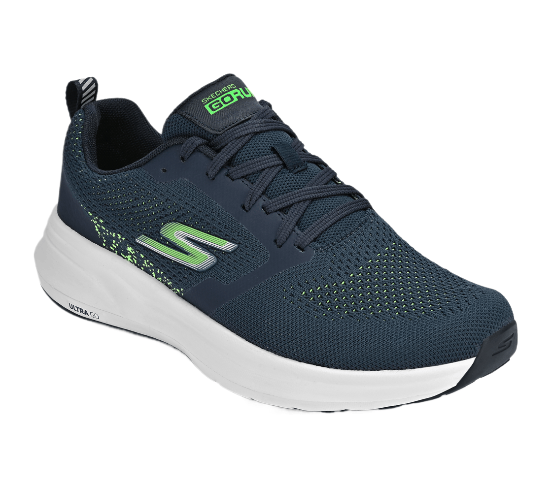 GO RUN PURE 2, NAVY/GREEN Footwear Right View