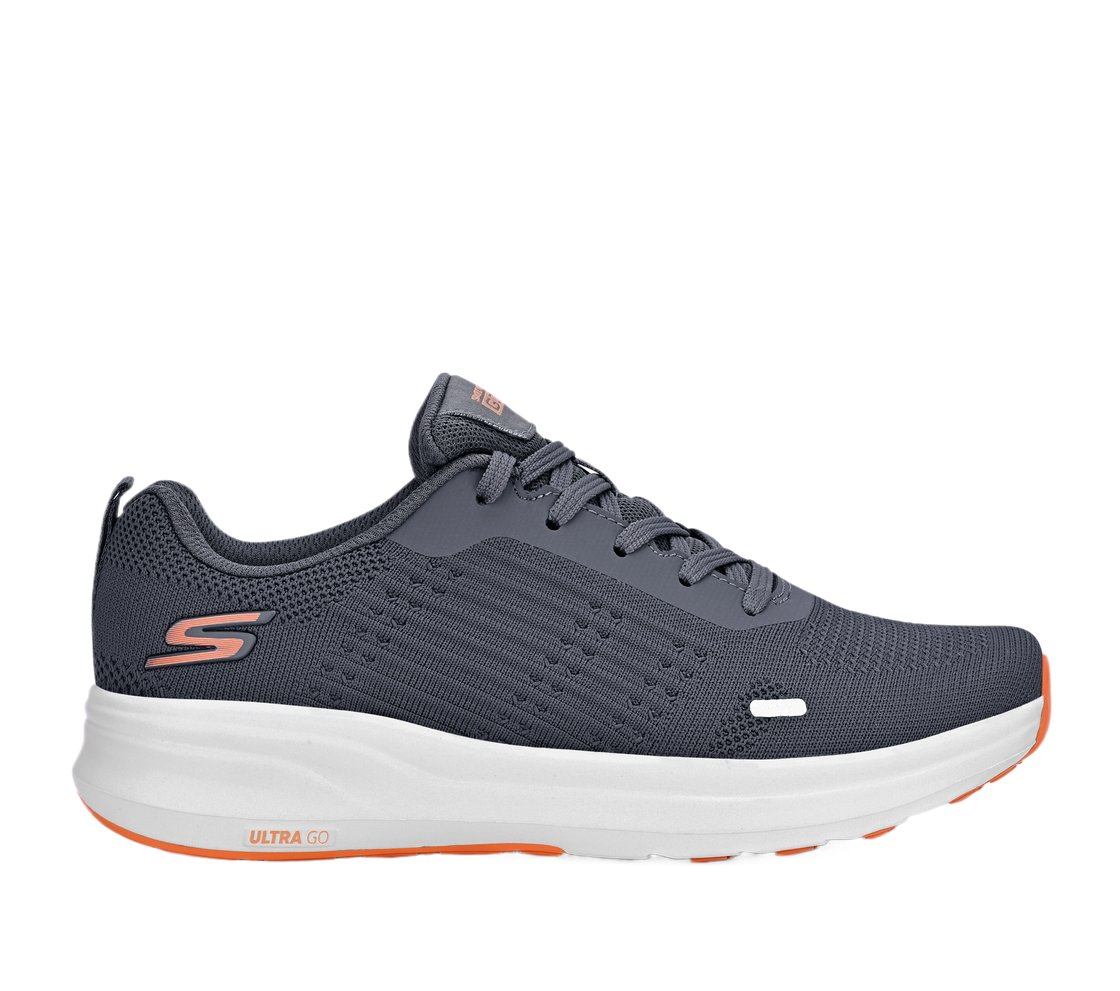 GO RUN PURE, CHARCOAL/ORANGE Footwear Lateral View