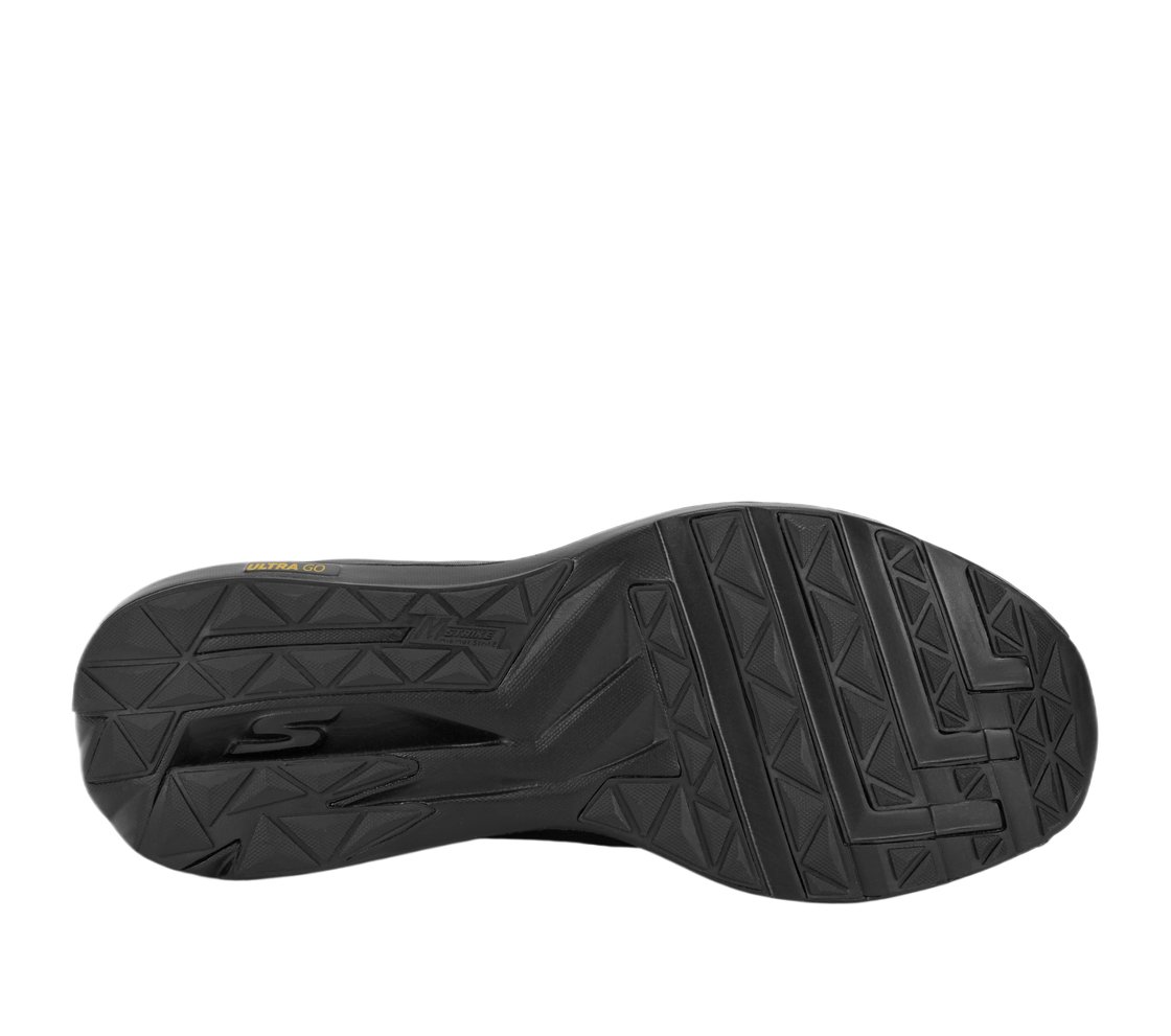 GO RUN PURE, BLACK/GOLD Footwear Bottom View