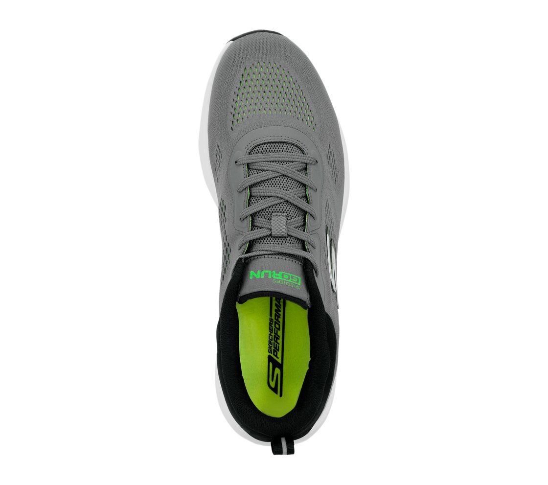 GO RUN PURE, GREY/LIME Footwear Lateral View