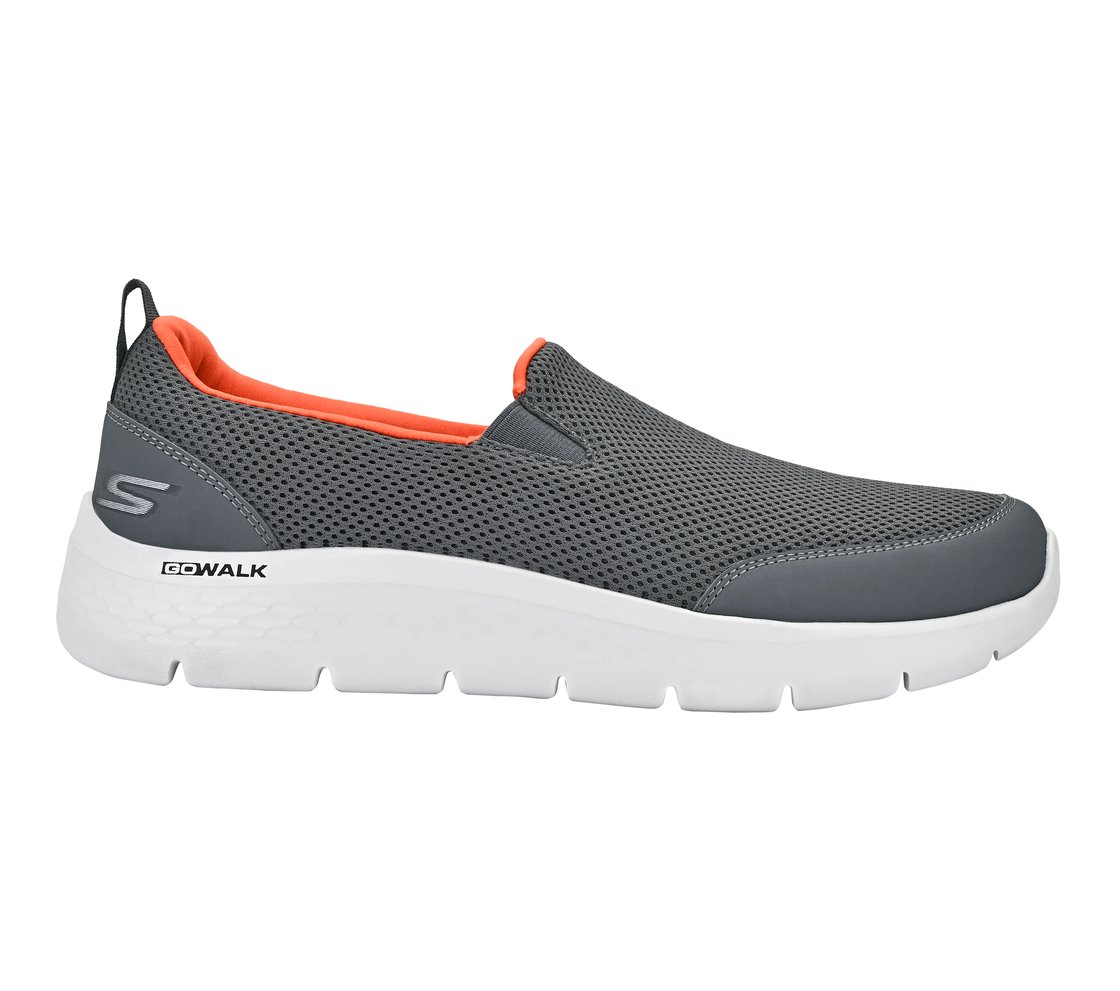GO WALK FLEX, CHARCOAL/ORANGE Footwear Lateral View