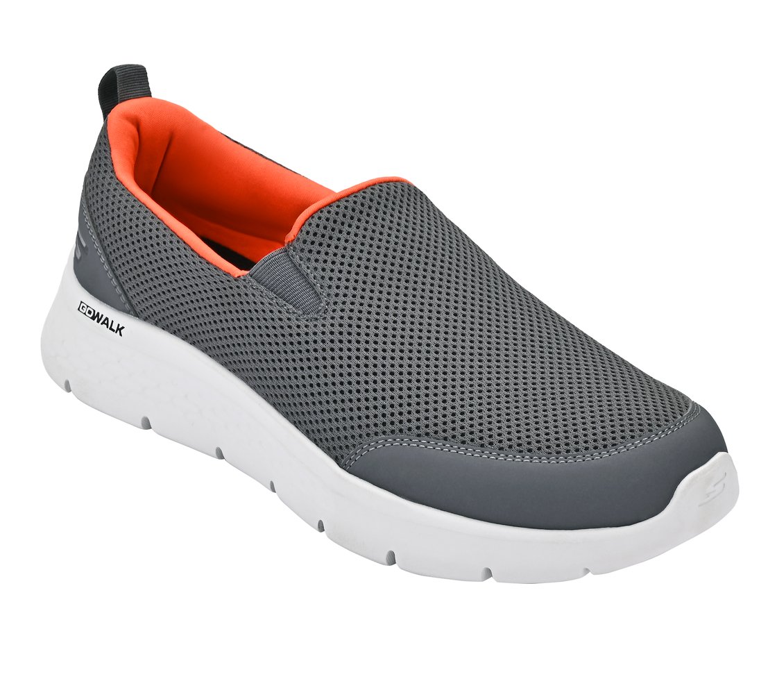 GO WALK FLEX, CHARCOAL/ORANGE Footwear Right View