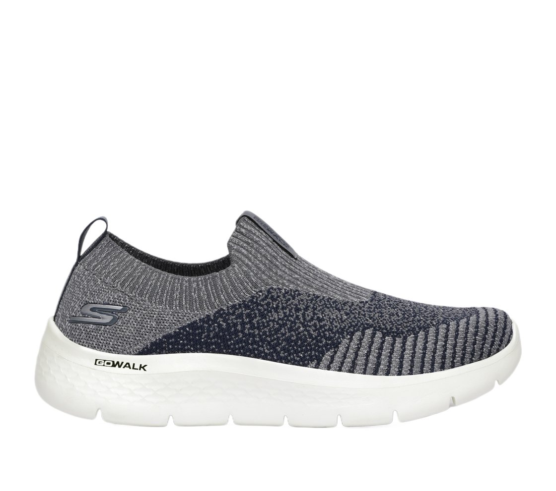 GO WALK FLEX, CHARCOAL/NAVY Footwear Lateral View