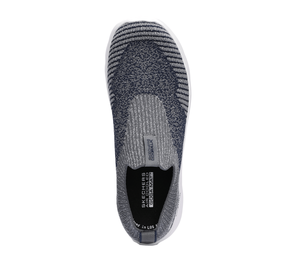 GO WALK FLEX, CHARCOAL/NAVY Footwear Top View