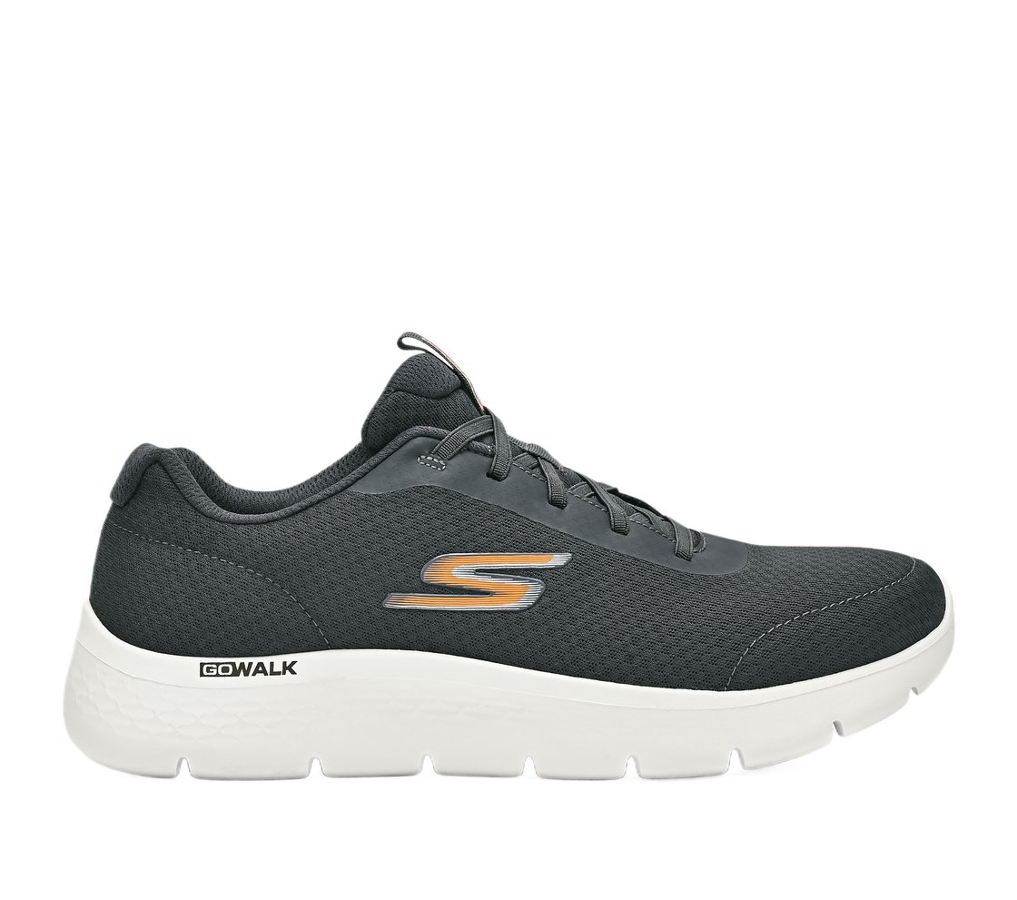 GO WALK FLEX, CHARCOAL/ORANGE Footwear Lateral View