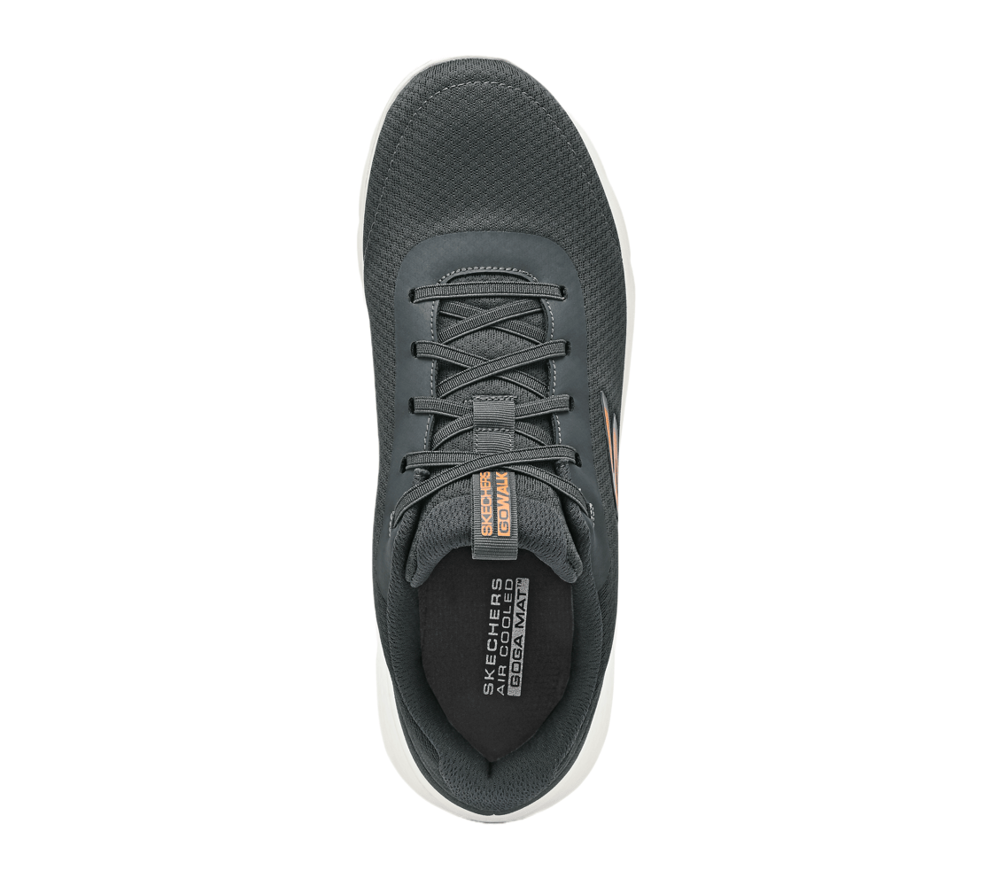 GO WALK FLEX, CHARCOAL/ORANGE Footwear Top View