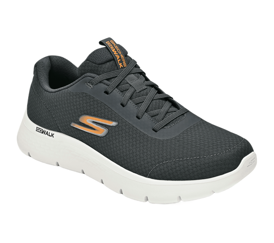 GO WALK FLEX, CHARCOAL/ORANGE Footwear Right View