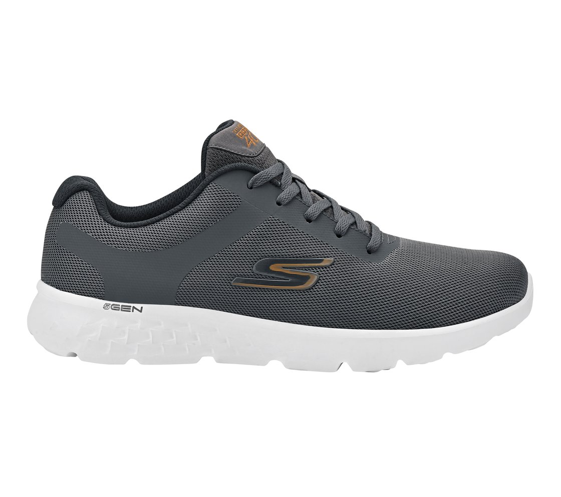 GO RUN 400, CHARCOAL/ORANGE Footwear Lateral View