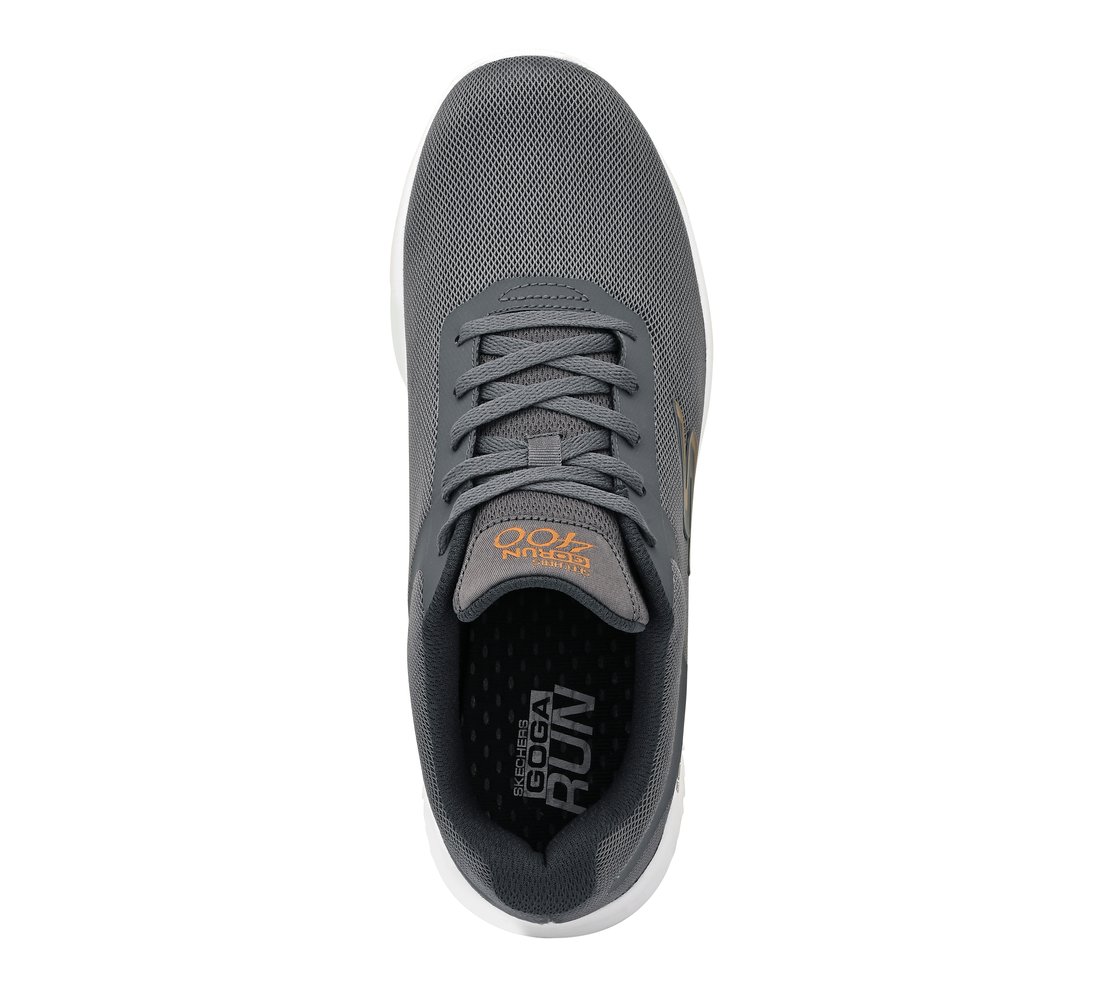 GO RUN 400, CHARCOAL/ORANGE Footwear Top View