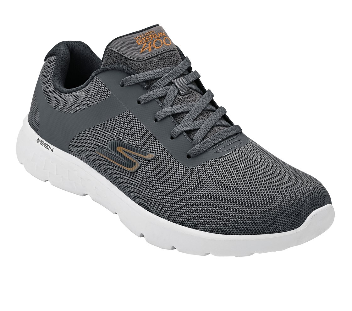 GO RUN 400, CHARCOAL/ORANGE Footwear Right View