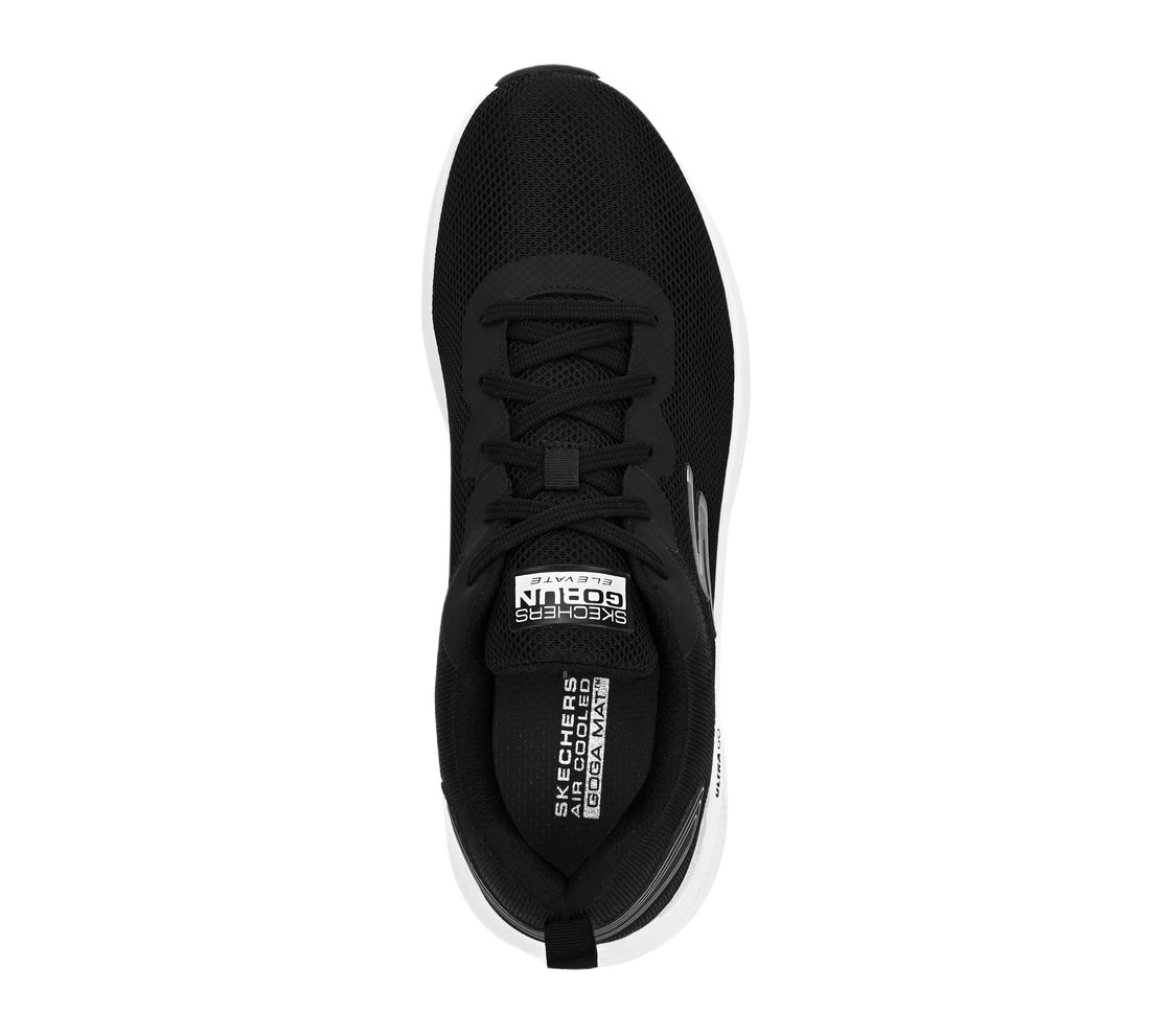 GO RUN ELEVATE, BLACK / WHITE Footwear Top View