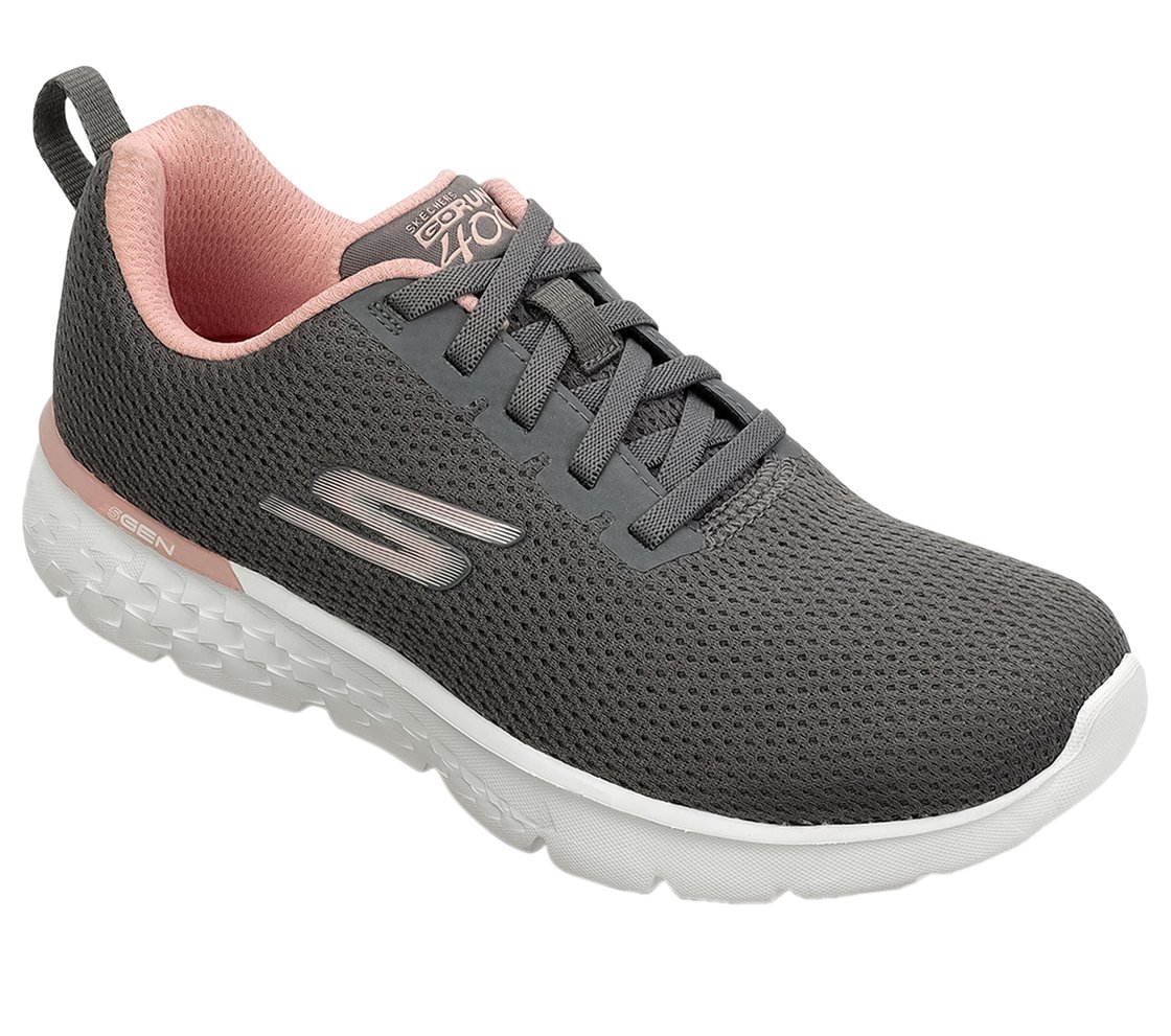 GO RUN 400, CHARCOAL/PINK Footwear Bottom View