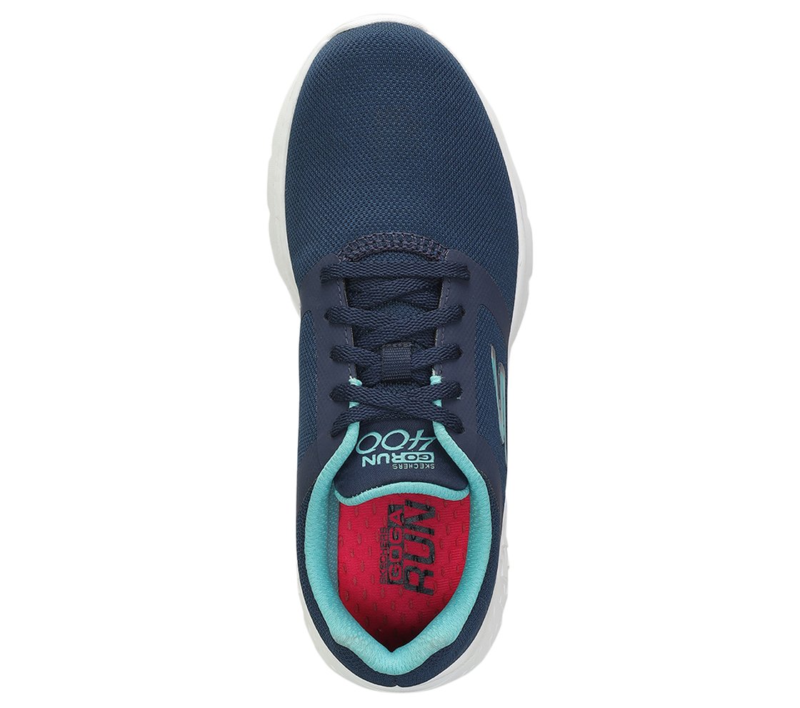 GO RUN 400, NAVY/AQUA Footwear Top View